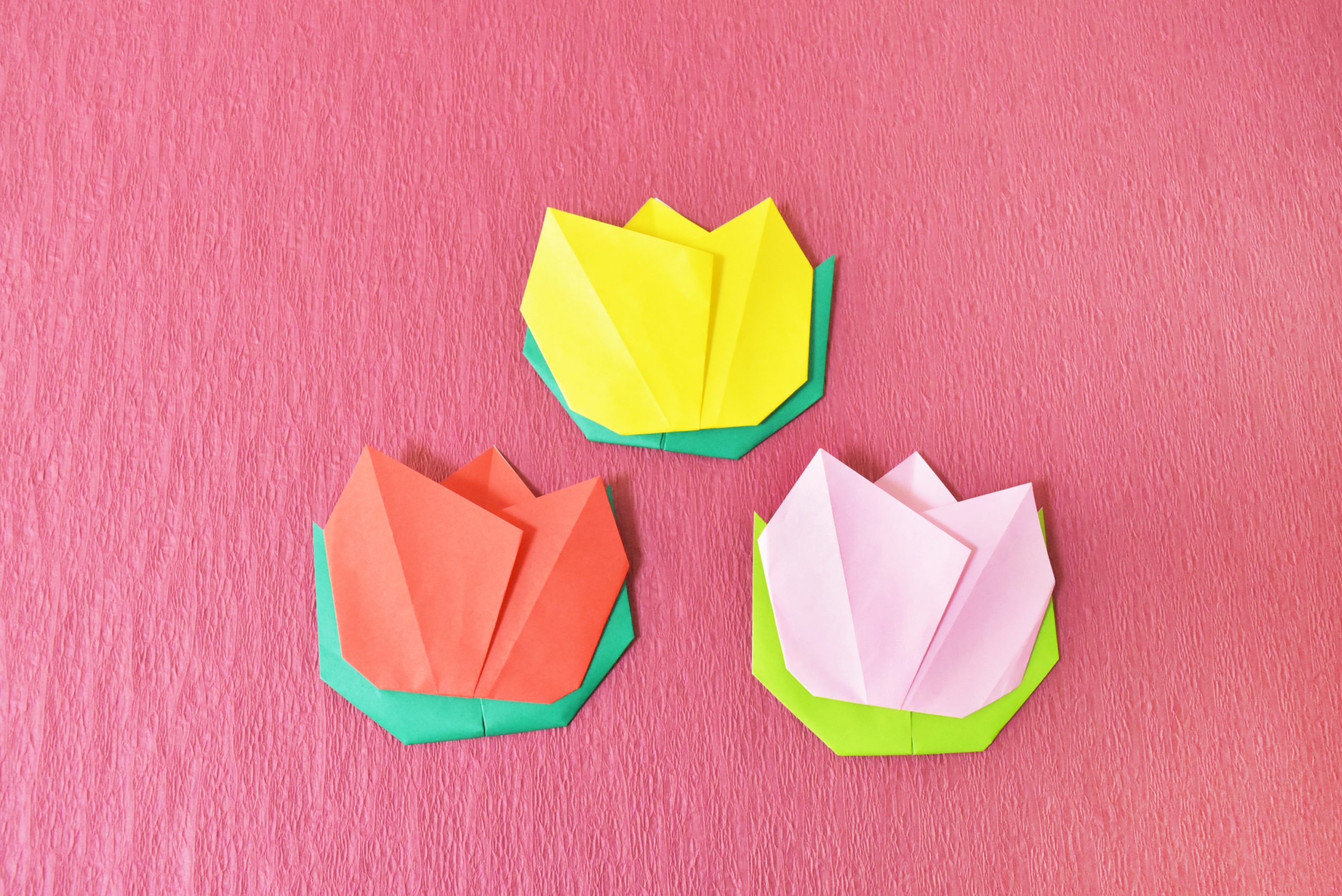 【折り紙】子どもでも簡単に折れるチューリップの折り方